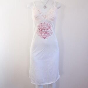 y2k spoiled rotten satin slip dress lace trim coquette size S